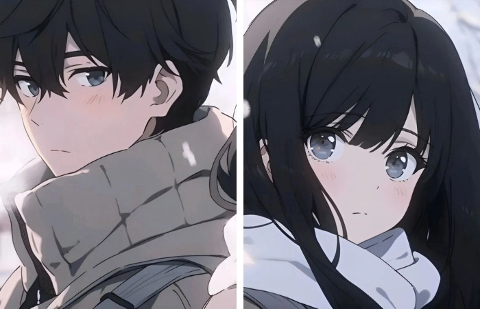 Hình ảnh cặp đôi yêu nhau anime giúp thể hiện tình cảm chân thành