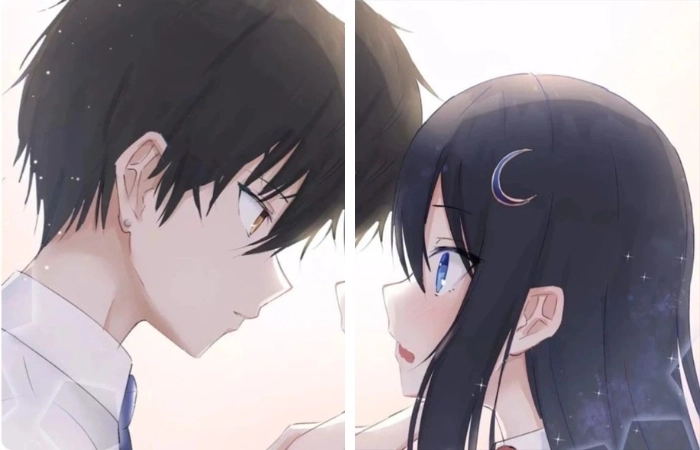 Hình anime cute cặp thể hiện phong cách đáng yêu