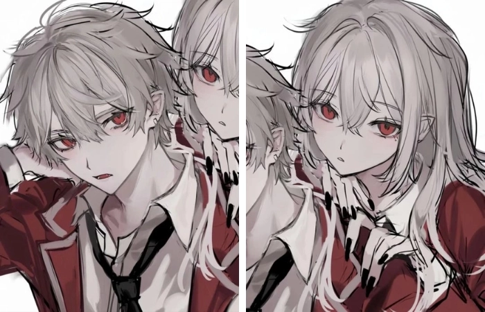 Hình ảnh cặp đôi yêu nhau chất anime thể hiện tình yêu độc đáo