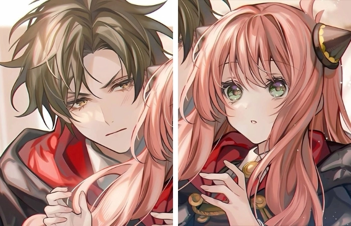 Ảnh cặp đôi nam nữ anime thể hiện sự gắn kết bền chặt