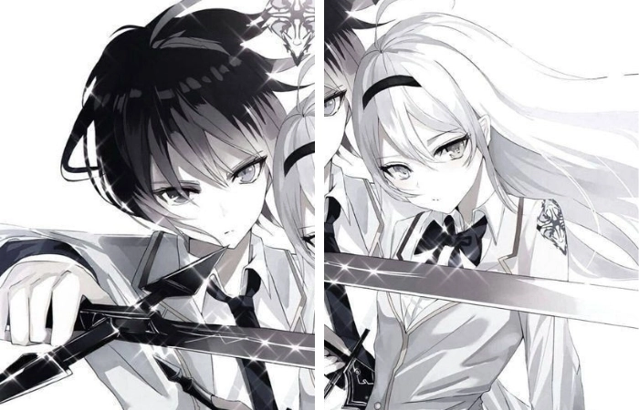 Ảnh anime cặp đôi học sinh ngầu đầy phong cách