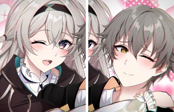 Ảnh anime cặp đôi học sinh cute đáng yêu và tinh nghịch