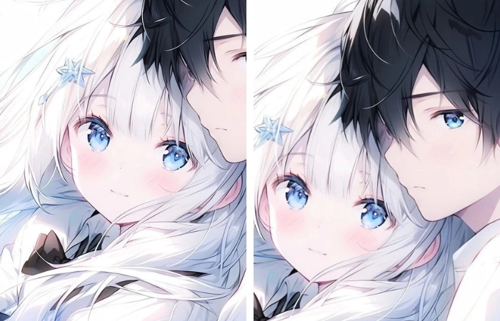 Ảnh anime cute cặp đôi thể hiện khoảnh khắc đáng yêu