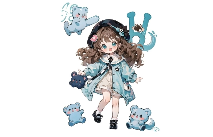 Avatar cute chibi nữ mang phong cách tươi trẻ và đáng yêu