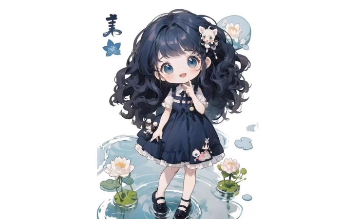 Chibi nữ cute thể hiện phong cách ngộ nghĩnh và dễ thương