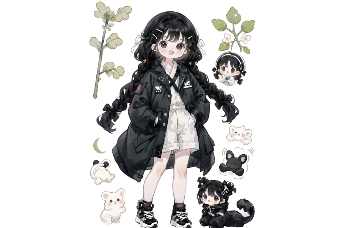 Hình ảnh chibi nữ ngầu tạo phong cách mạnh mẽ và thu hút