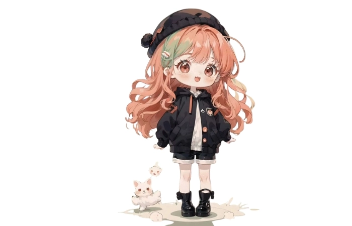 Hình nền đẹp cute ngầu nữ kết hợp giữa đáng yêu và bí ẩn