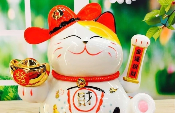 Mèo vẫy tay thần tài mang ý nghĩa tài lộc, thịnh vượng
