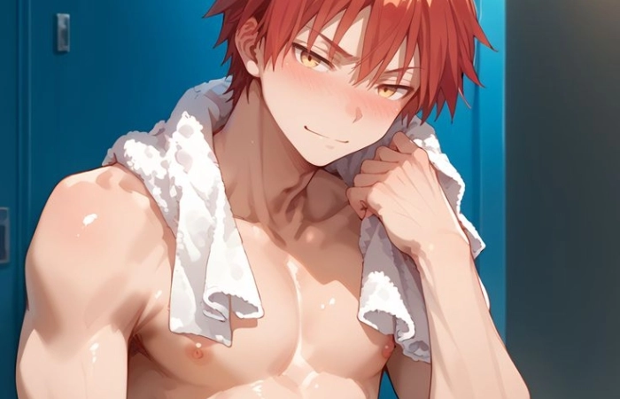 Anime nam cởi trần khoe vẻ ngoài quyến rũ và đầy nam tính