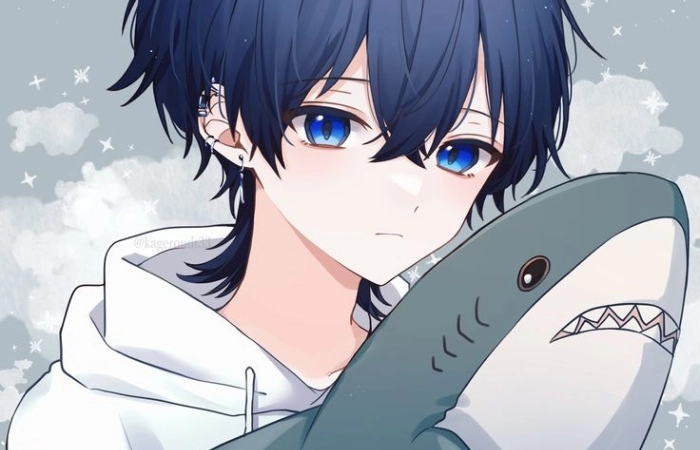 Anime cá mập nam với tạo hình mạnh mẽ và đầy ấn tượng