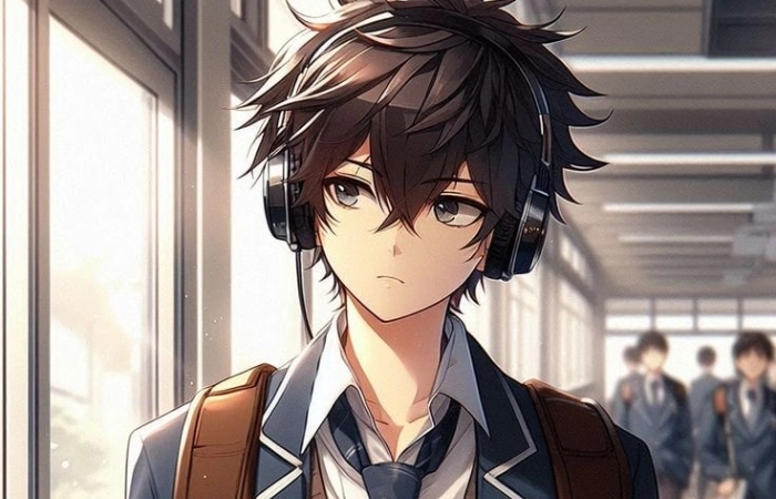 Anime nam học sinh thể hiện phong cách trẻ trung, năng động