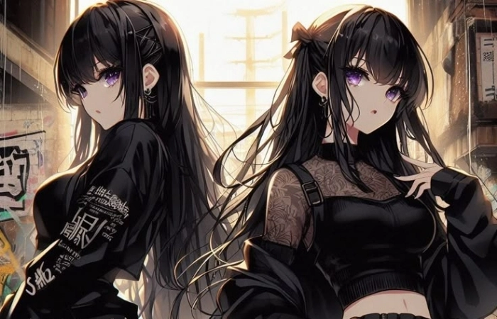 Ảnh anime đôi nữ ngầu thể hiện sự cá tính và nổi bật