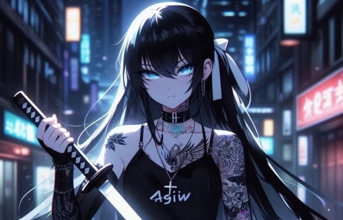 Avatar anime nữ trắng đen giúp trang cá nhân thêm phần huyền bí