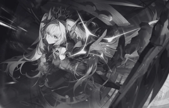 Avatar lạnh lùng hình anime nữ ngầu trắng đen thể hiện phong cách bí ẩn