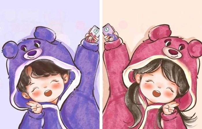 Avatar gấu cute đôi dành riêng cho bạn