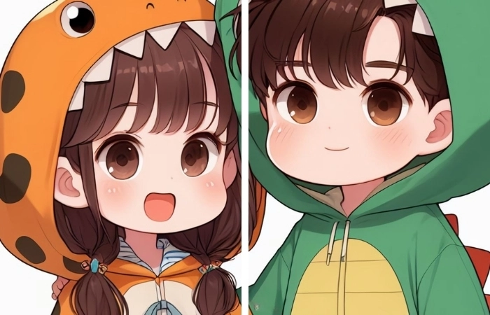 Ảnh chibi cặp đôi dễ thương dành cho bạn