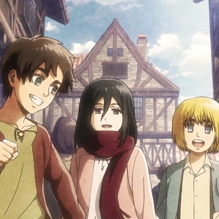 Eren Mikasa Armin bộ ba gắn kết từ thời thơ ấu