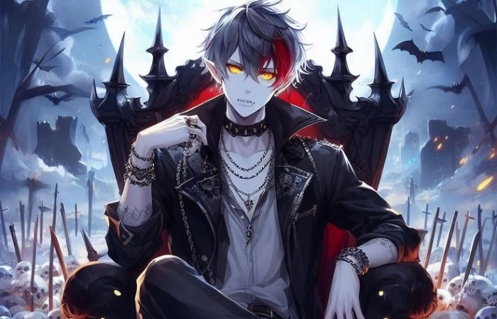 Ma cà rồng anime nam mang phong cách huyền bí và quyền lực