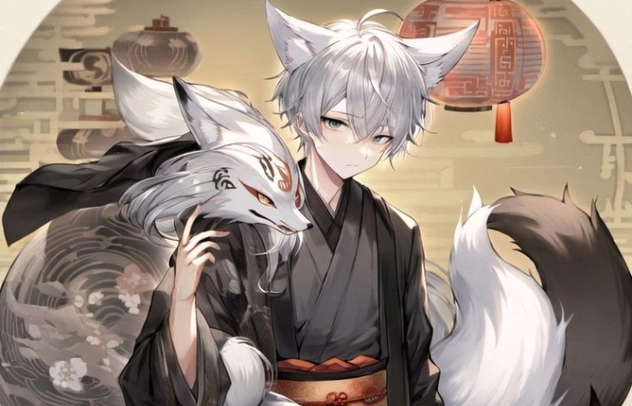 Hồ ly 9 đuôi anime nam với phong thái huyền ảo đầy ma mị