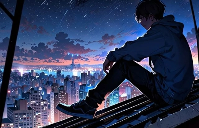 Anime nam buồn thể hiện nỗi niềm khó diễn tả bằng lời