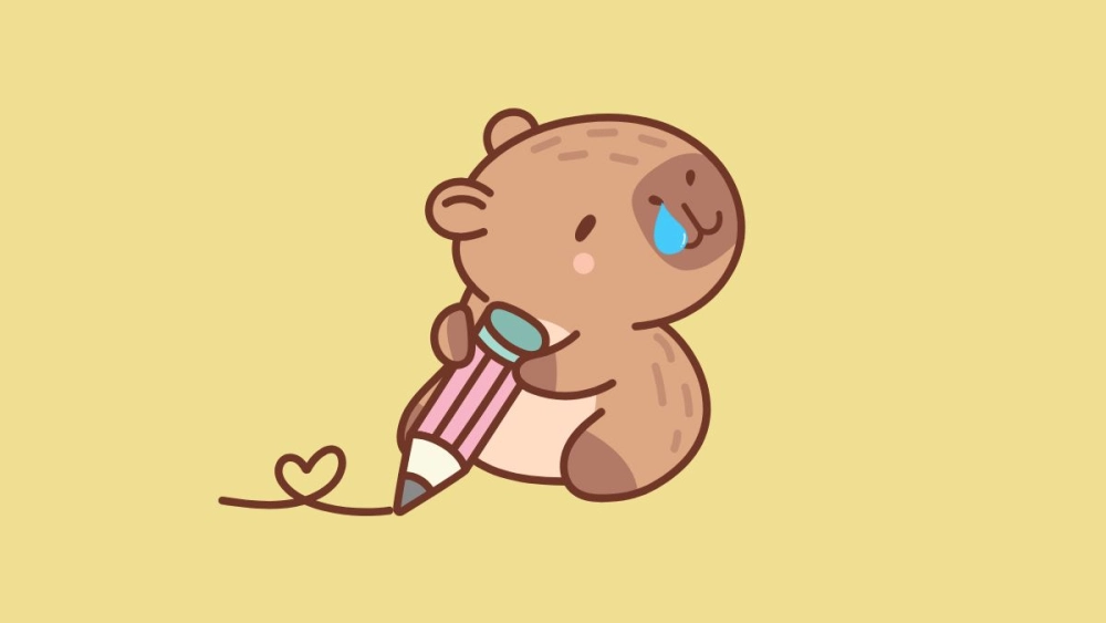 Trang trí máy với ảnh nền điện thoại avatar capybara chibi cute