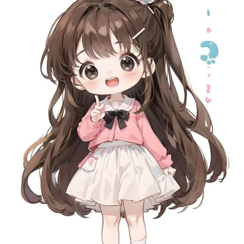 Hãy chọn avatar chibi nữ cute màu hồng siêu dễ thương