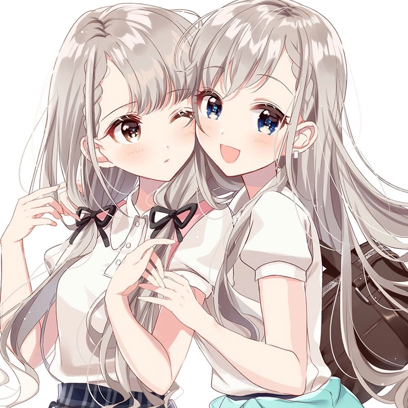 Avatar đôi bff nữ chibi cute mang phong cách trẻ trung năng động