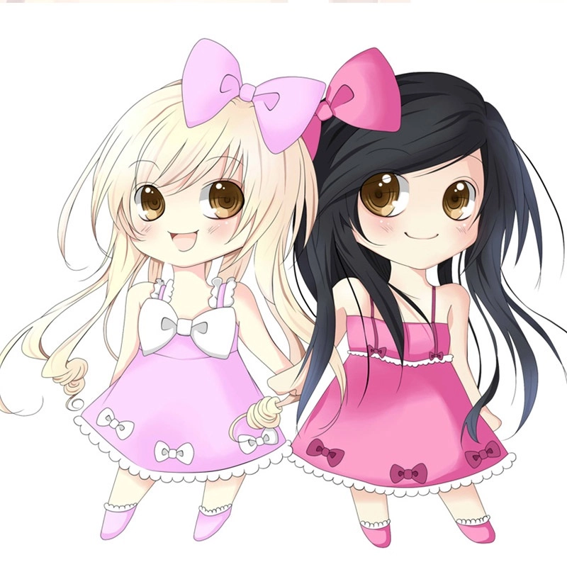 Anime chibi cute avatar đôi bff nữ chibi được yêu thích nhất hiện nay