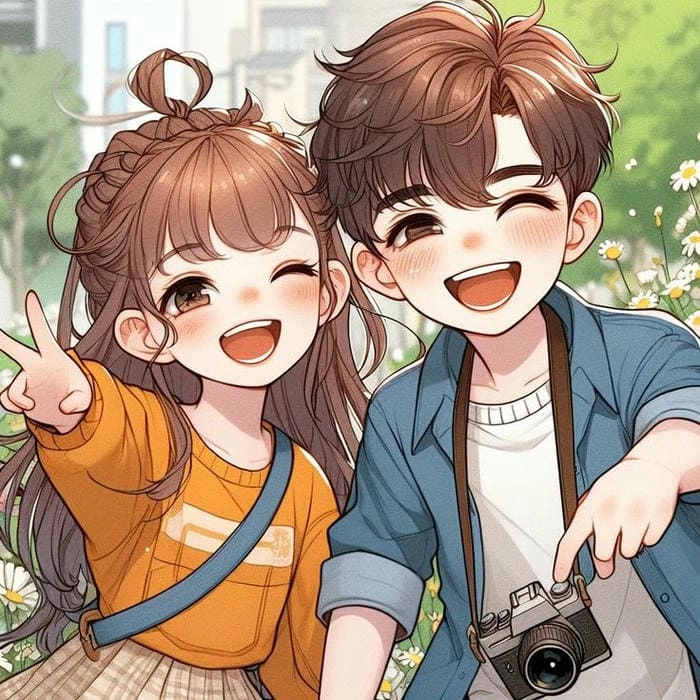 Avatar đôi cute chibi tạo điểm nhấn siêu dễ thương