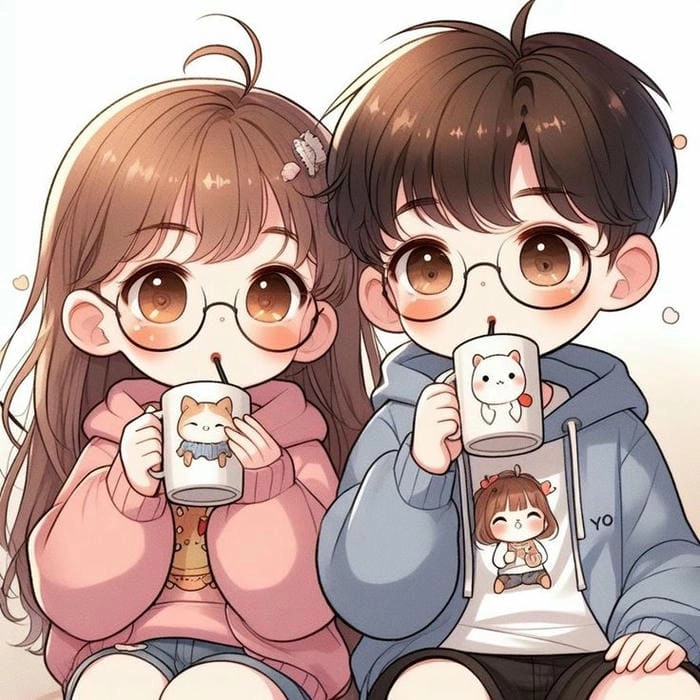 Chibi avatar cute đôi là lựa chọn của giới trẻ năng động
