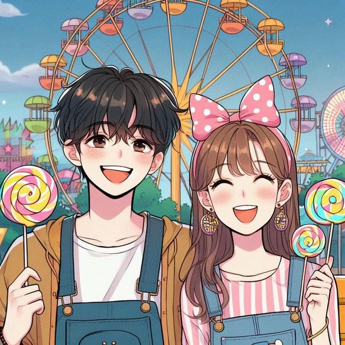Avatar cute chibi đôi làm nổi bật tình cảm gắn bó