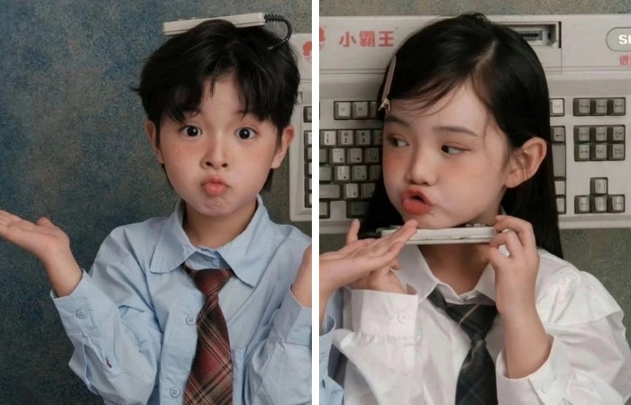 Avatar đôi em be siêu đáng yêu cho hai người