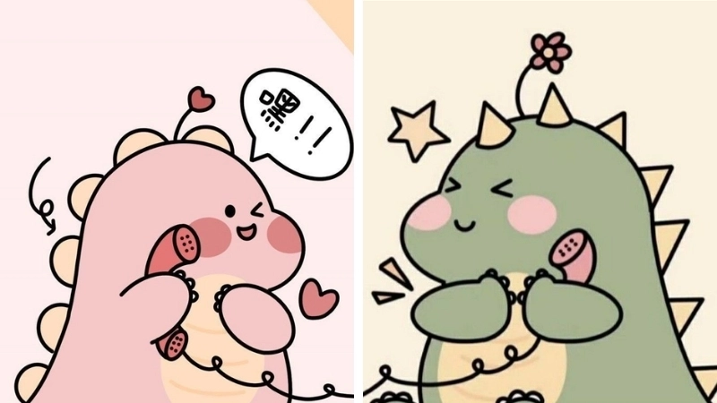 Chọn ngay cặp đôi avatar khủng long cute