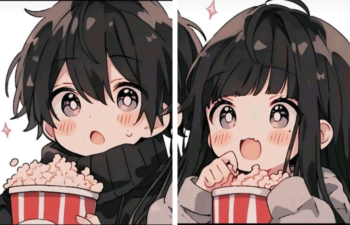 Hình anime cặp đôi cute ngọt ngào và đáng yêu
