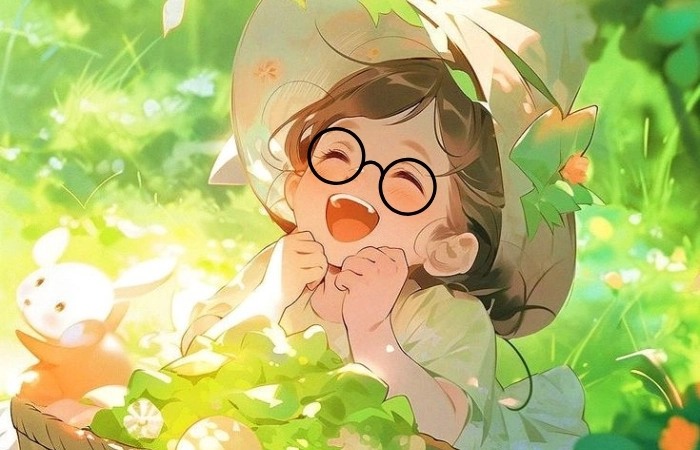 Avatar ảnh anime nữ cute đeo kính tạo sự đáng yêu và cá tính