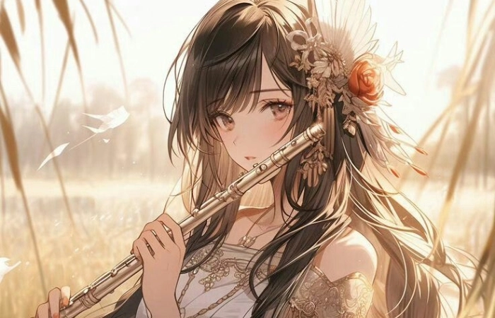 Ảnh nữ cute anime thể hiện nét tinh nghịch và tươi vui