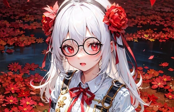 Ảnh anime nữ cute đeo kính mang phong cách tri thức và đáng yêu