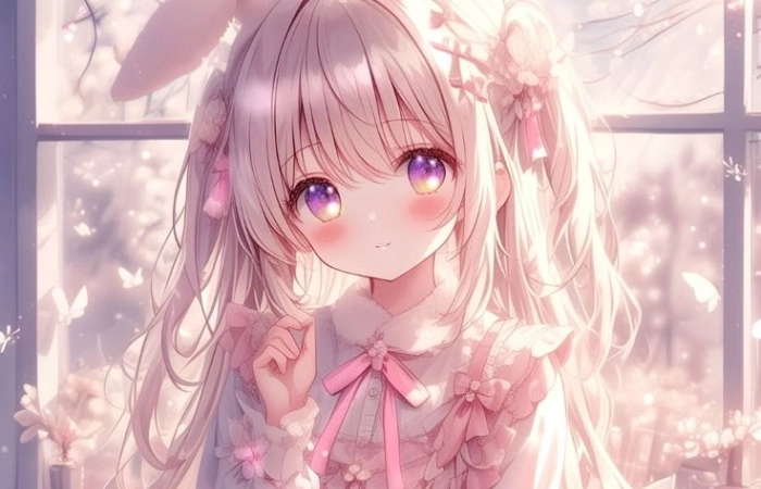 Anime nữ tóc hồng cute mang đến phong cách dễ thương và ngọt ngào