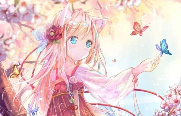 Ảnh anime nữ mèo cute dành cho những ai yêu thích phong cách đáng yêu