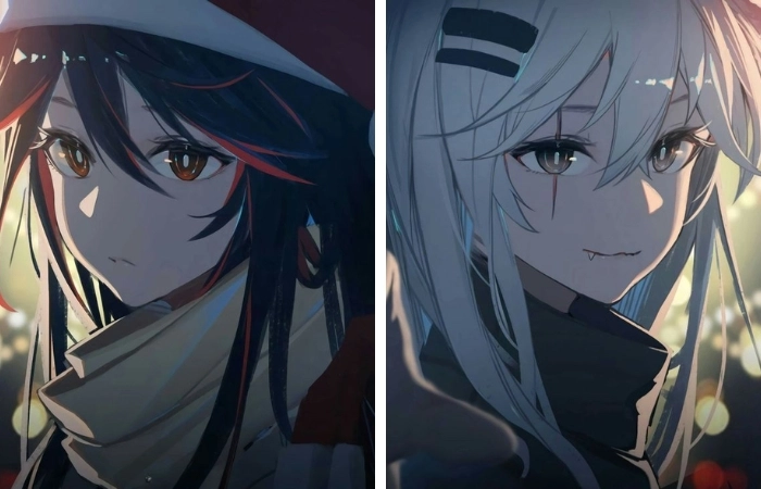 Ảnh anime đôi nữ ngầu dành cho cặp bạn thân phong cách