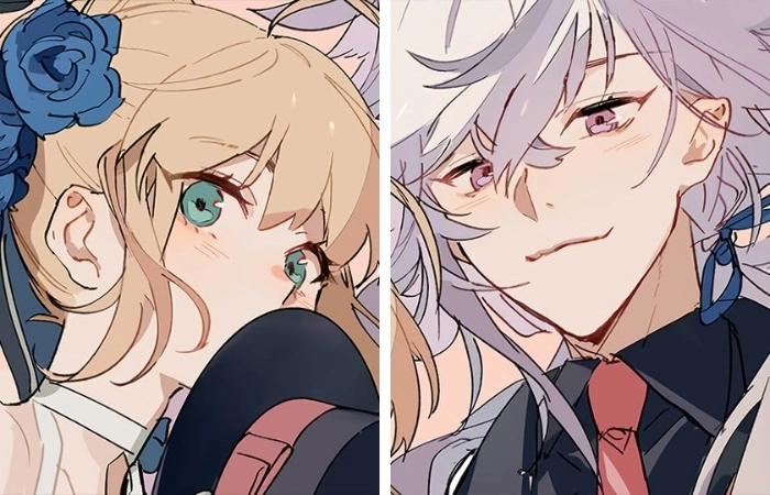 Ảnh đôi nam nữ anime mang đến sự dễ thương và lãng mạn