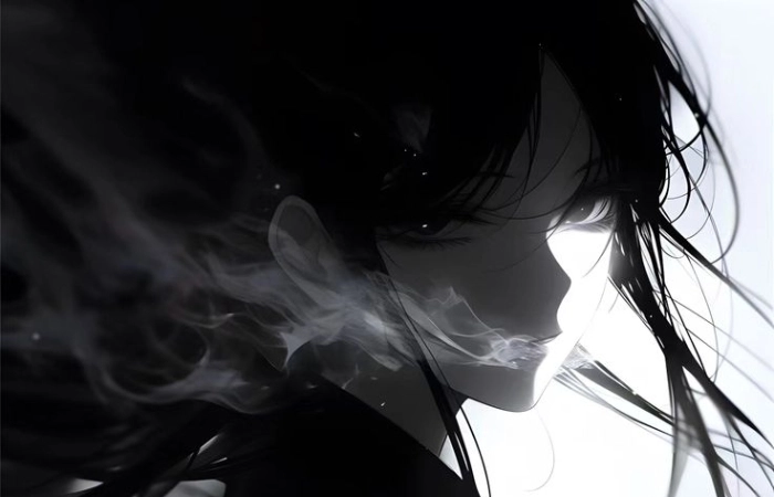 Avatar anime đen trắng buồn dành cho người sâu lắng