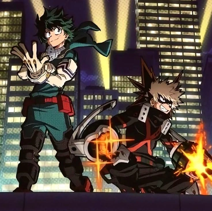 Deku and Bakugo hai chiến binh trẻ tuổi với ước mơ vươn xa