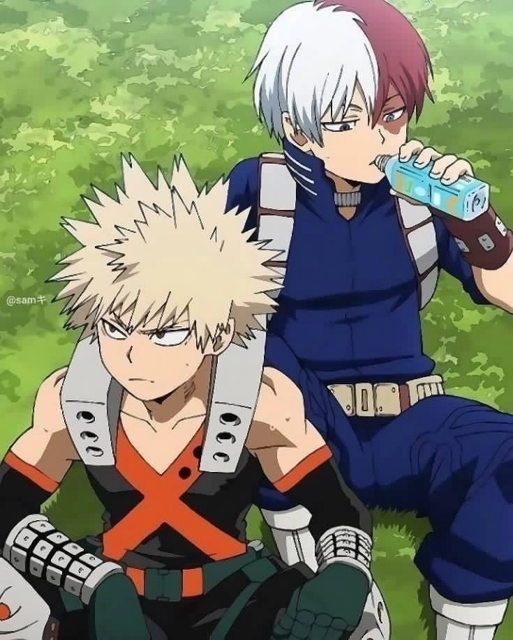 Bakugou x Shoto hai chiến binh mạnh mẽ với sức mạnh đối lập