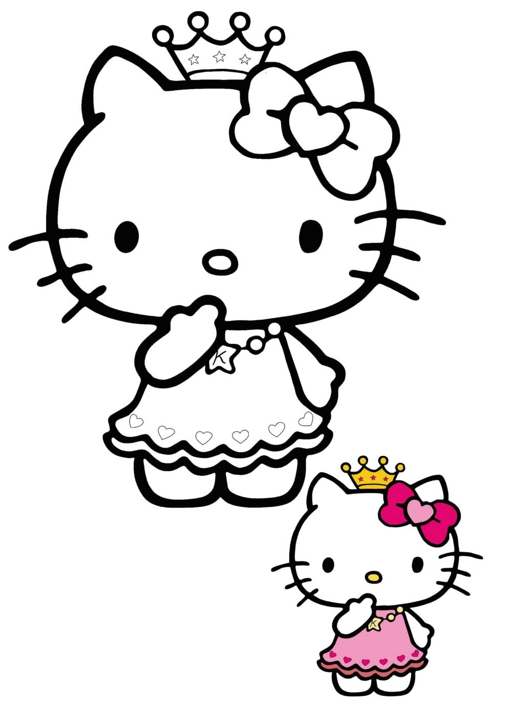 Dễ dàng in tô màu hello kitty cho bé tập vẽ