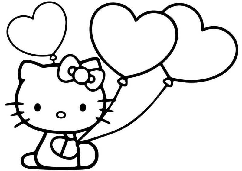 Tải về và in tranh tô màu mèo hello kitty cho bé yêu