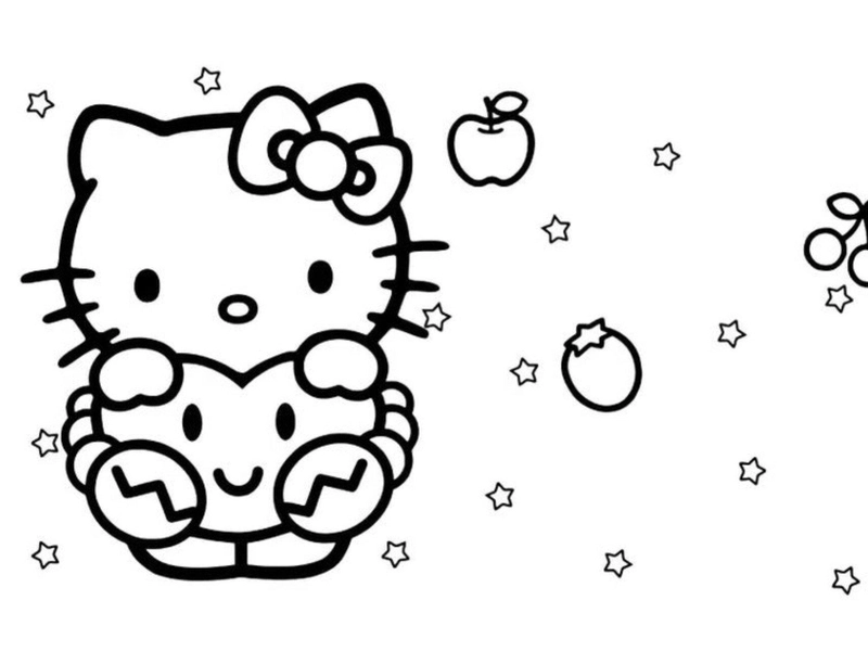 Hình ảnh công chúa tô màu hello kitty lung linh cho bé