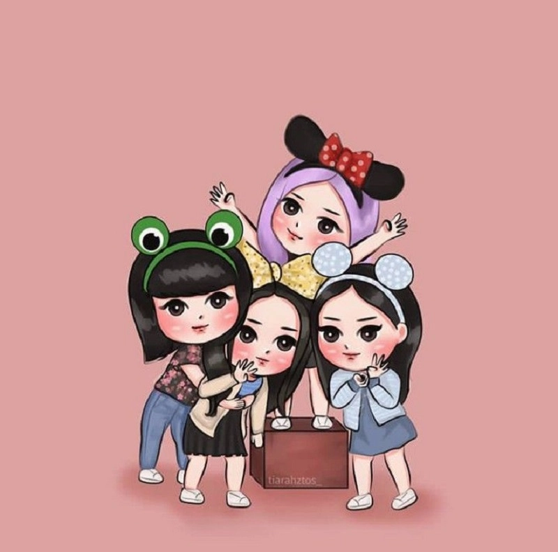 Cả nhóm black pink chibi dễ thương hết nấc