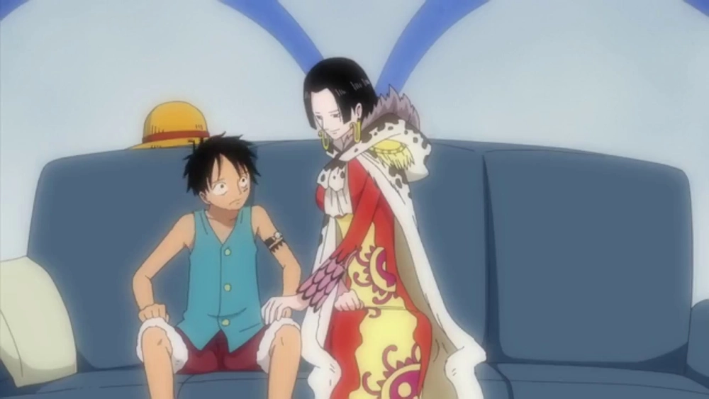 Hình ảnh của Luffy và Boa Hancock thể hiện tình cảm đơn phương