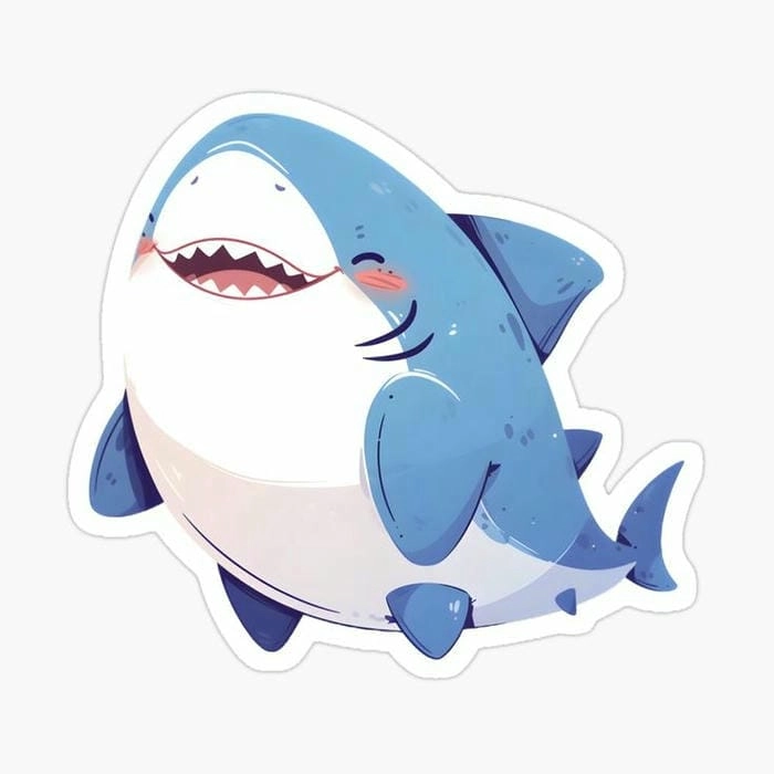 Cập nhật hình nền cá mập cute chibi cho điện thoại lung linh